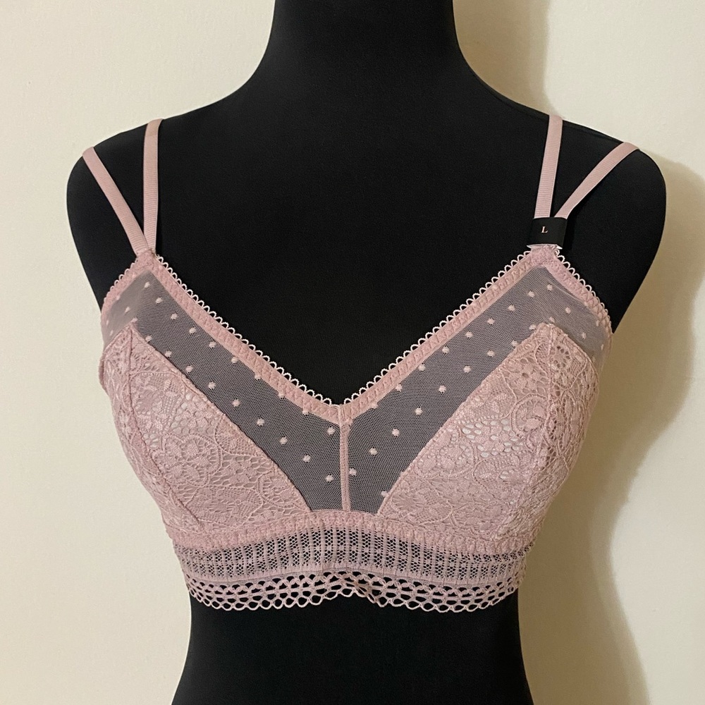 Victoria’s Secret Dot Mesh & Lace Scoop Bralette